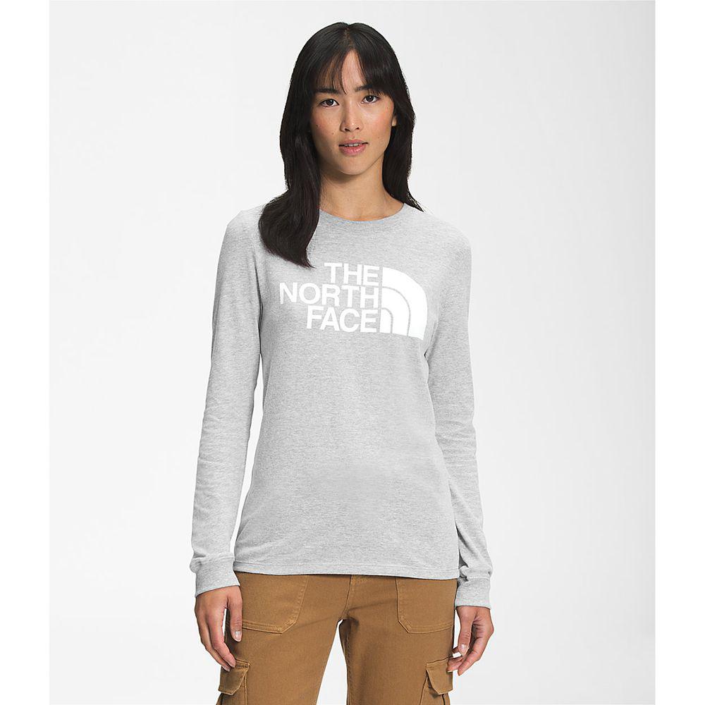 The North Face Long Sleeve Half Dome Γυναικεια Μπλούζα Με Μακρύ Μανίκι - Ανοιχτο Γκρι (XTPE54327)